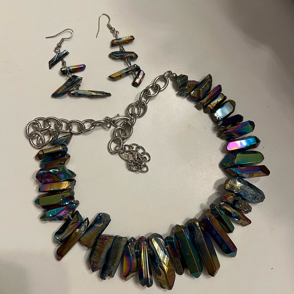 Real stones STUNNING necklace set - Picture 2 of 8